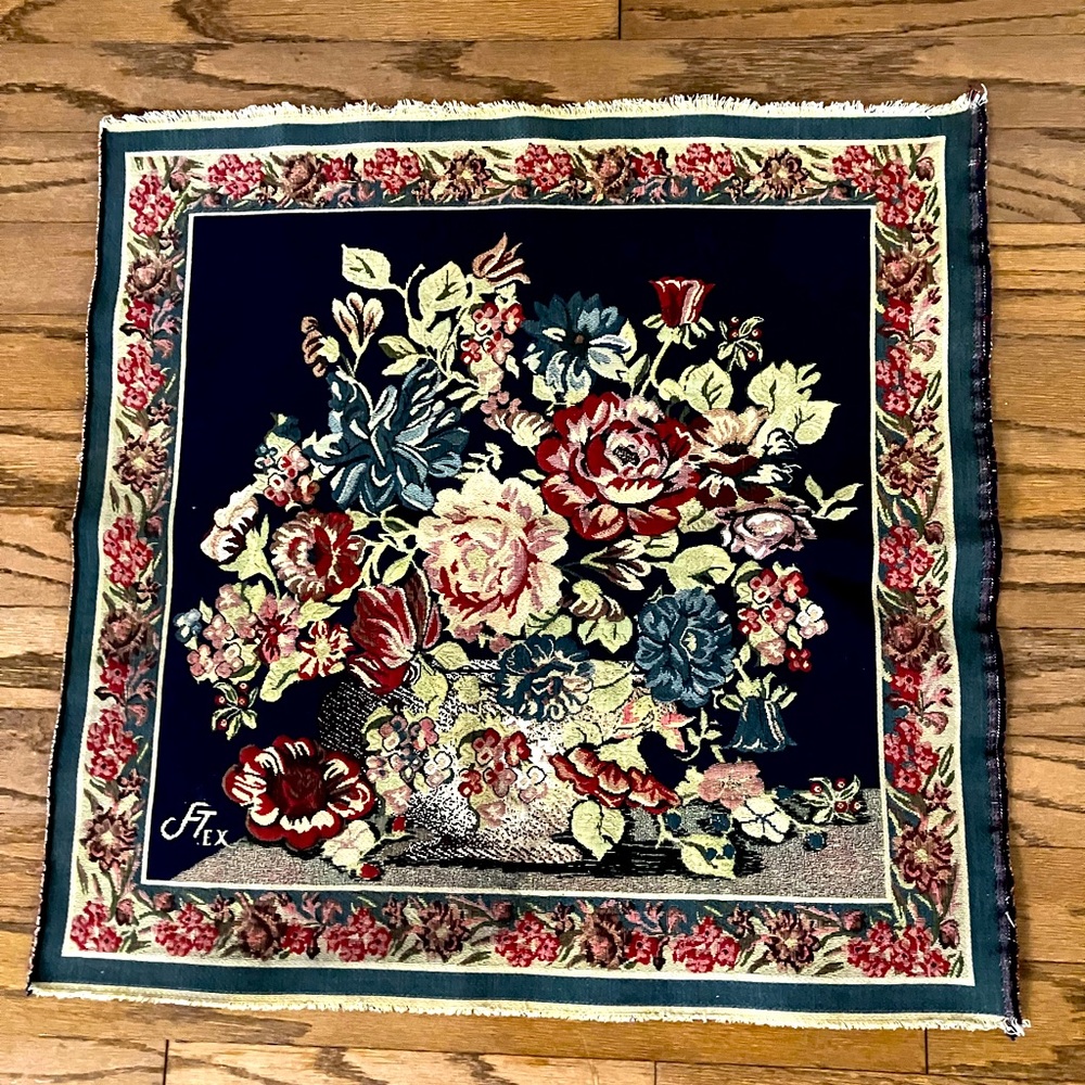 Colorful floral theme cotton wall decor, can be framed or used as a table cover